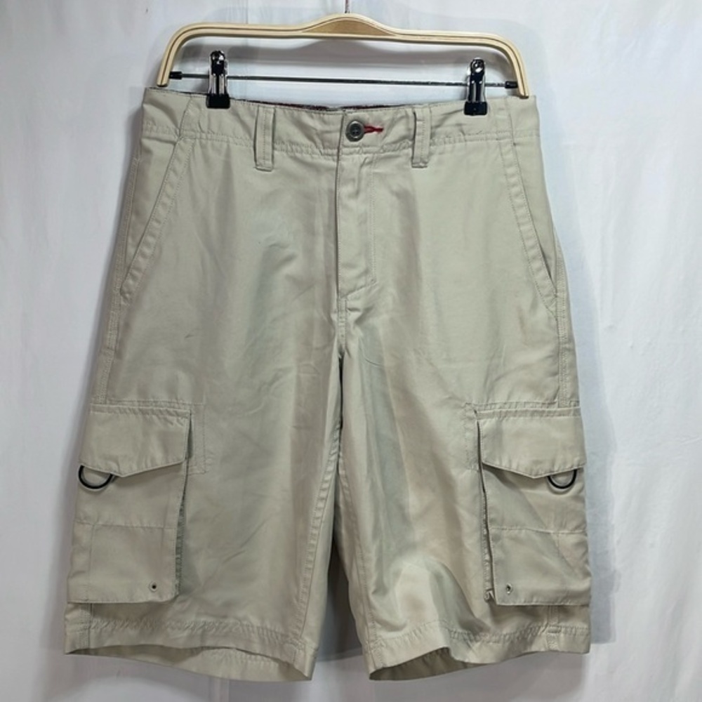 🦚 Tony Hawk, flat front tan shorts:
